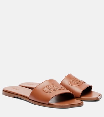 Pantoletten Flower aus Leder | Chloé
