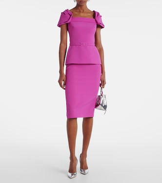 Belted peplum midi dress  | Safiyaa