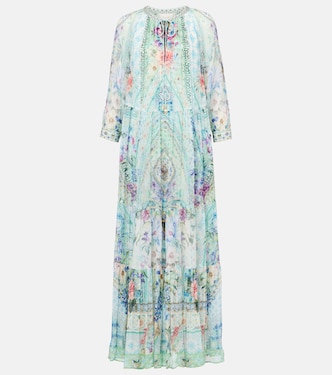Verziertes Maxikleid aus Seide | Camilla