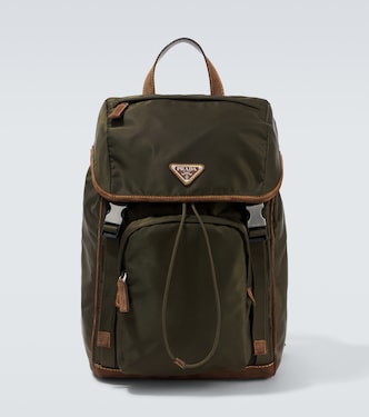 Re-Nylon suede-trimmed backpack | Prada