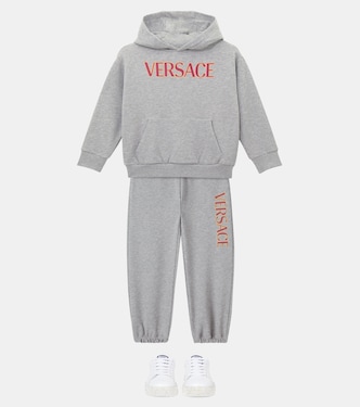 Logo cotton jersey sweatpants | Versace Kids