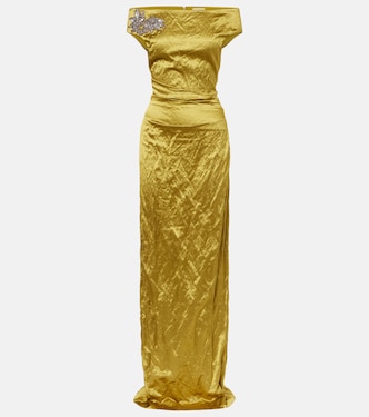 Embellished off-shoulder satin gown | Erdem