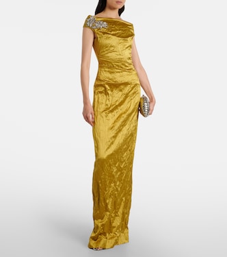 Embellished off-shoulder satin gown | Erdem