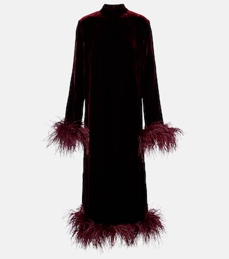 Abito midi Gina Venti con piume | Taller Marmo