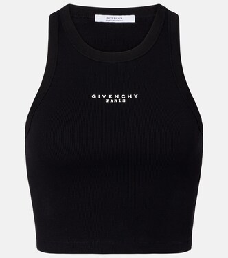 Logo cropped cotton jersey tank top | Givenchy