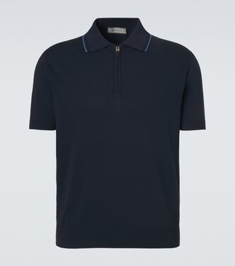 Cotton zip-up polo shirt | Canali