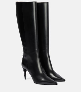 Botas altas Rockstud de piel metalizada | Valentino Garavani