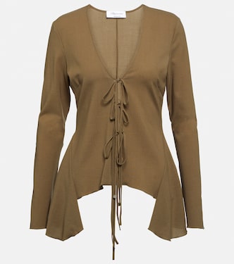 Blusa in misto lana con volant | Blumarine