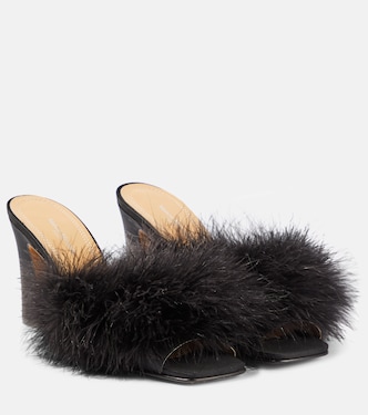 Feather-embellished mules | Maison Margiela