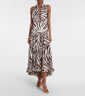 Marie Rose zebra-print cotton maxi dress | Alexandra Miro