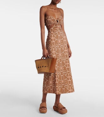 Amami leather and raffia platform mules | Gianvito Rossi