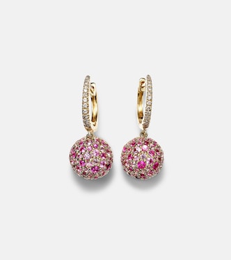 Orecchini Bauble in oro 14kt con diamanti e zaffiri | Roxanne First