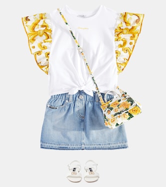 Falda de denim con logo | Dolce&Gabbana Kids