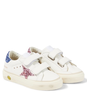 May School glitter leather sneakers | Golden Goose Kids