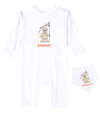 Tutina e bavaglino in jersey di cotone | Burberry Kids