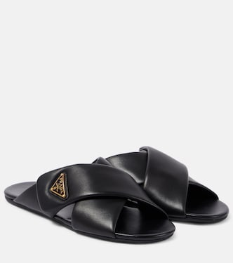 Sandali in pelle con logo | Prada