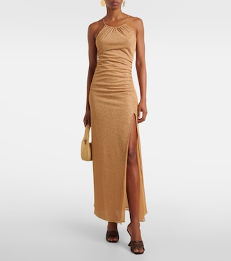 Glitter gathered maxi dress | Oséree