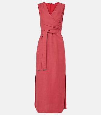 Abito midi con cintura | Brunello Cucinelli