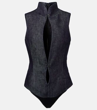 Body in denim con cut-out | Mugler