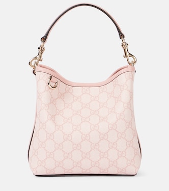 GG Emblem Mini leather-trimmed bucket bag | Gucci