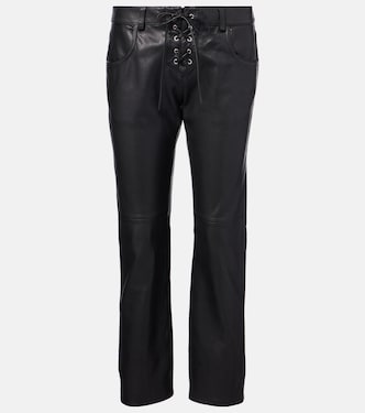 Vanel mid-rise leather straight pants  | Isabel Marant