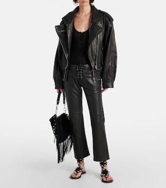 Pantalon droit Vanel en cuir | Isabel Marant