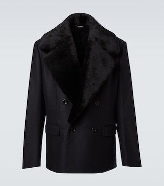 Blazer en laine vierge et shearling | Dolce&Gabbana