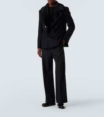 Blazer en laine vierge et shearling | Dolce&Gabbana