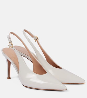 Robbie 85 patent leather slingback pumps | Gianvito Rossi