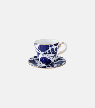 Mama floral porcelain teacup and saucer set | La DoubleJ