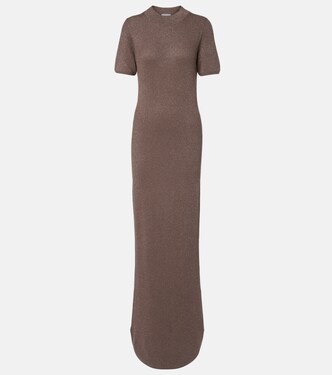 Ribbed-knit cashmere-blend maxi dress | Brunello Cucinelli