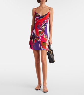 Abito corto Orchidee in jersey di raso | Pucci