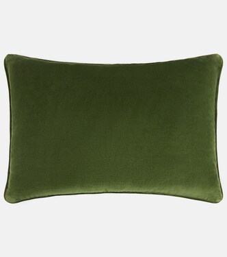 Embroidered cotton velvet cushion | Les-Ottomans