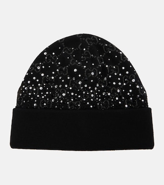 GG crystal-embellished wool beanie | Gucci