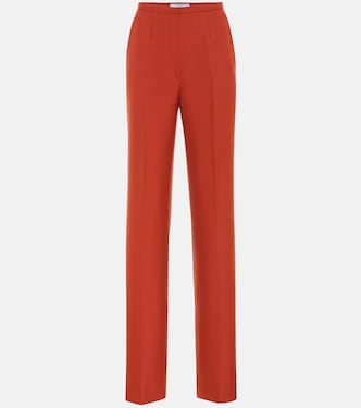 High-rise straight wool pants | Prada