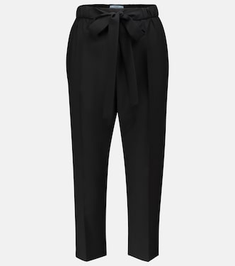High-rise cropped slim wool pants | Prada