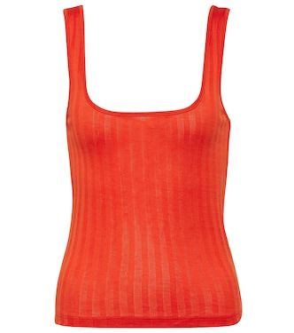 Ribbed-knit cotton tank top | Vince