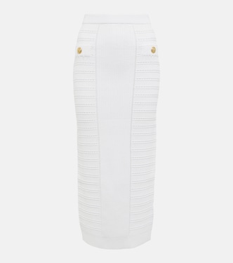 Falda midi de punto adornada | Balmain