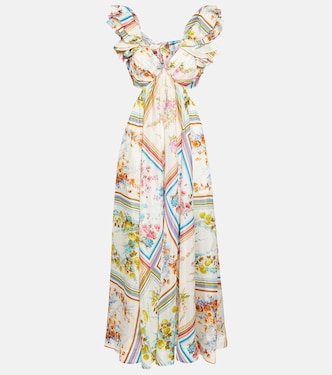 Vestido largo Halcyon de seda floral | Zimmermann