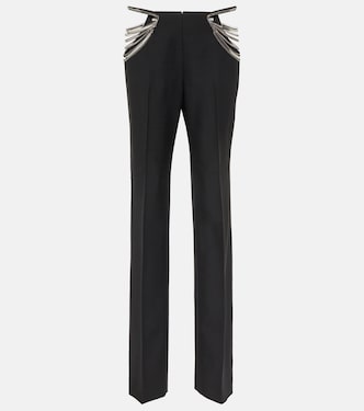 Pantaloni slim in lana con cut-out | Stella McCartney
