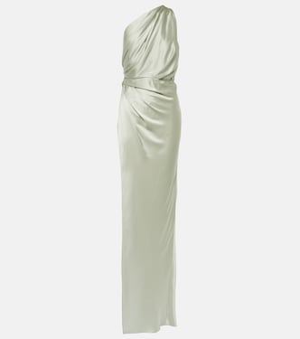 Robe longue asymétrique en satin de soie | The Sei