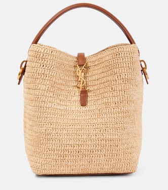 Secchiello Le 37 in rafia con pelle | Saint Laurent