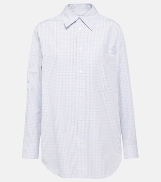 Checked cotton and linen shirt | Bottega Veneta
