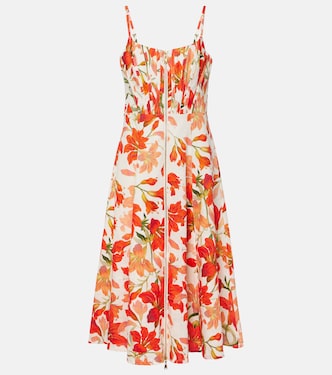 Tranquillity floral linen midi dress | Zimmermann