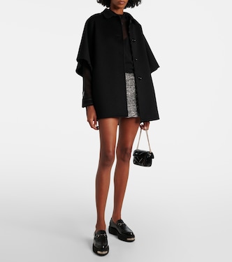 Cappotto reversibile in lana e seta GG | Gucci