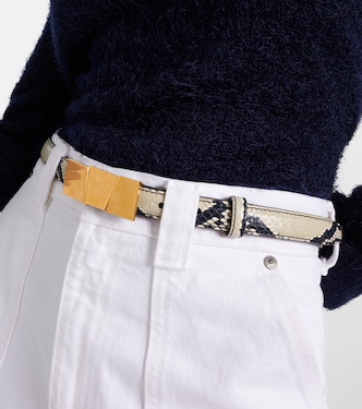 Axel Small snake-effect leather belt | Khaite