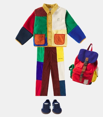 Colorblocked faux shearling jacket | Bobo Choses