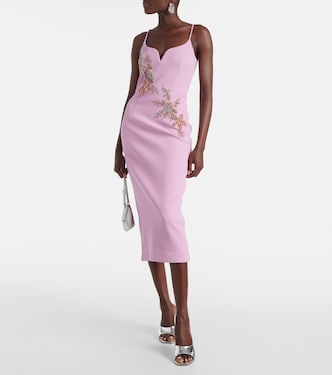Verziertes Midikleid Chantara aus Crêpe | Rebecca Vallance
