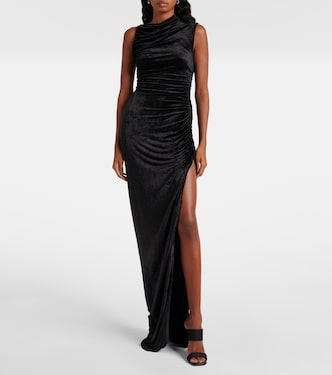 Lilies Svita ruched velvet jersey gown | Rick Owens