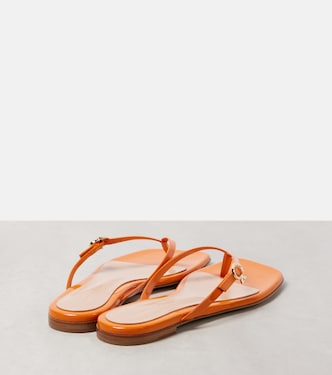 Ribbon patent leather thong sandals | Gianvito Rossi